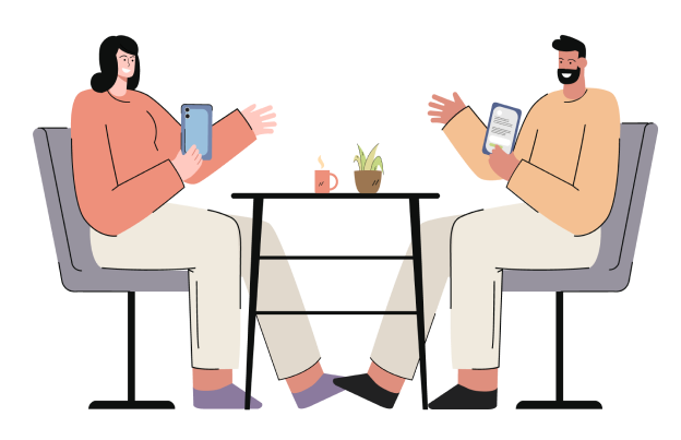 People Talking at a Table